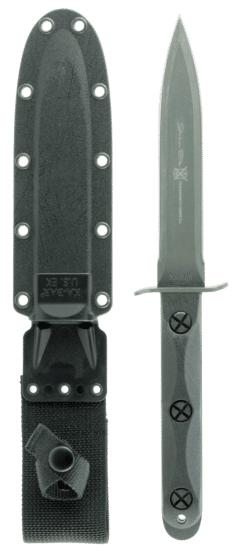 The EK Model 4 is made from 1095 steel and walnut handles for a sleek, durable look. The spearpoint blade is ideal for carrying in the field.